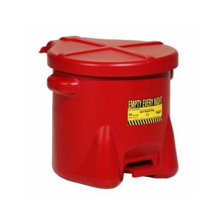 Eagle Mfg Poly Self-Closing Oily Waste Can Red 22" L x 18" W x 18" H CAN526-RD